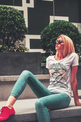 camiseta calaveras mujer